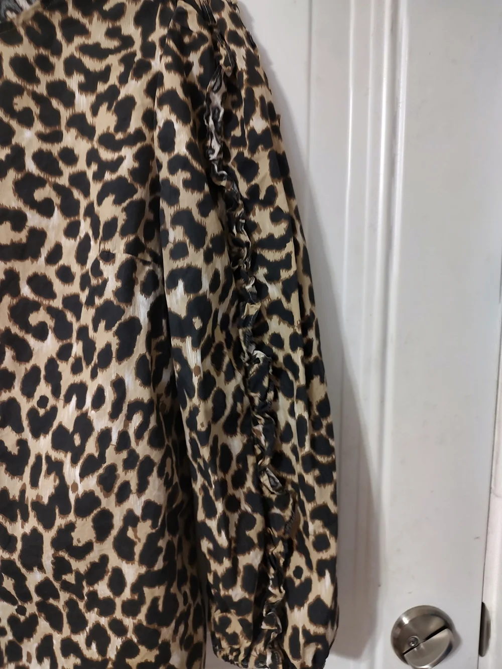 J. Crew Leopard Print Puff-Sleeve Top in Tan/Black